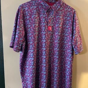 Men's Polo Shirt in Vibrant Purple and Blue